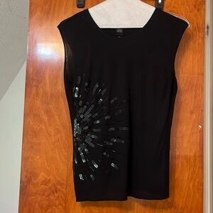 KENNETH COLE Black Sequins Starburst Top